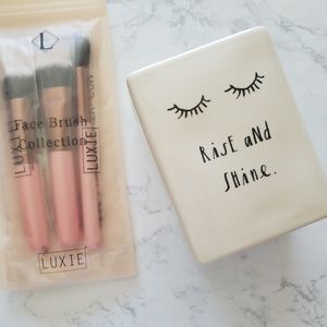 Luxie Brush Set & Rae Dunn Brush Holder
